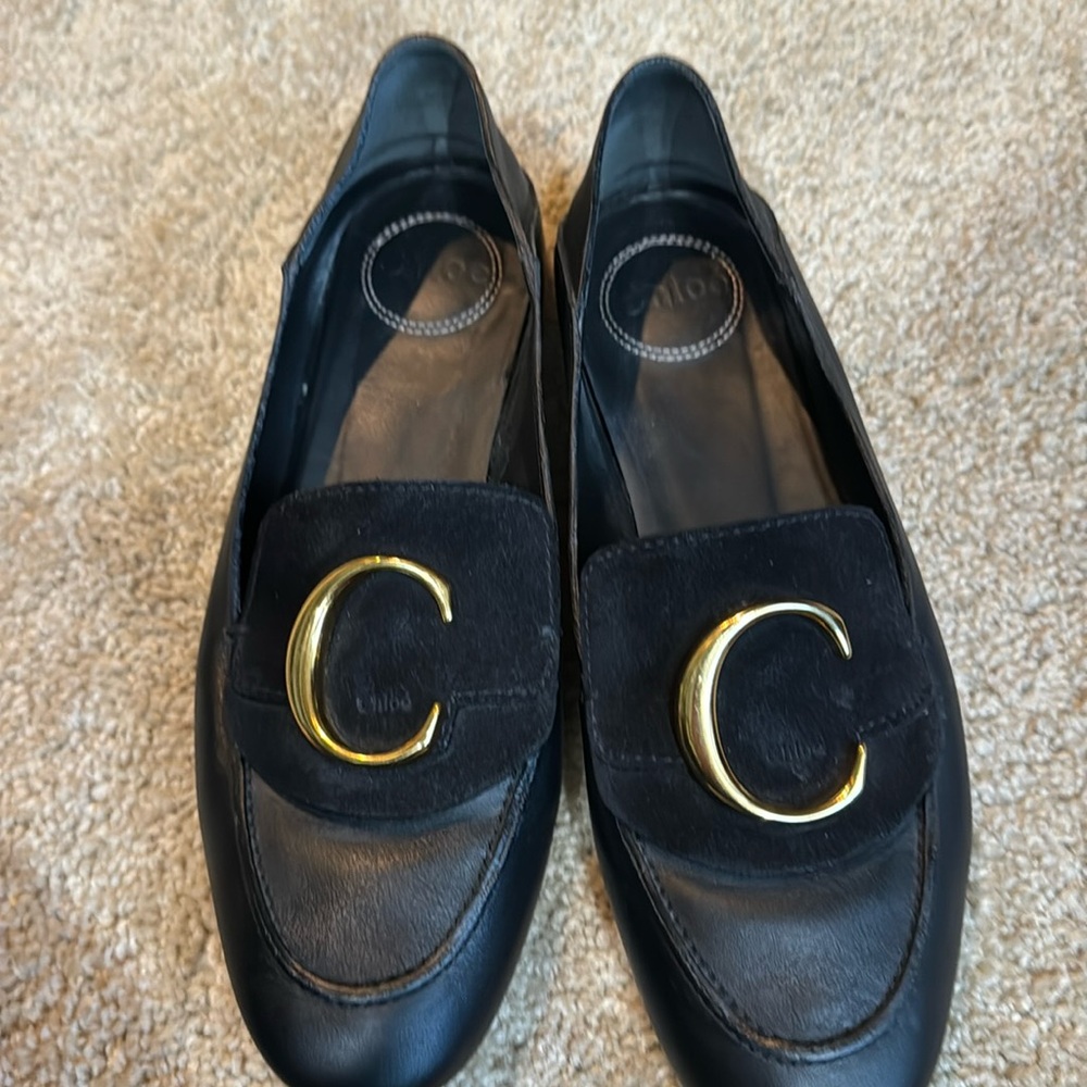 Black Chloe loafers